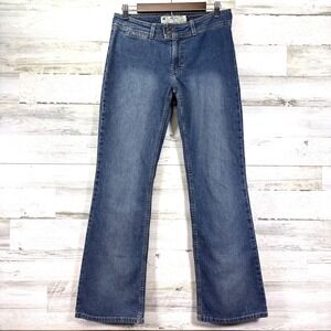 American‎ Eagle Womens Blue 100% Cotton Slash Pocket Medium Wash Bootcut Jeans 6